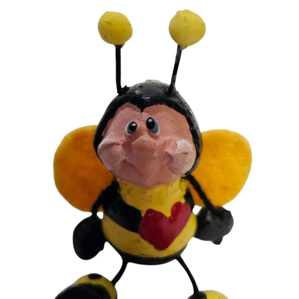 Whimsical‎ Bee Pin Brooch Figurine with Heart Accent - Cute Lapel Pin